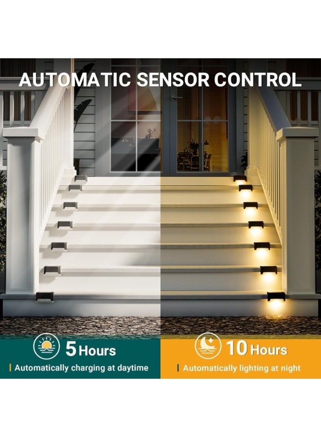 YelaJoy Solar Deck Lights 16 Pack, Waterproof Led Lights for Outdoor Stairs, Step, Fence, Yard, Patio, and Pathway (Warm White) - Image 3